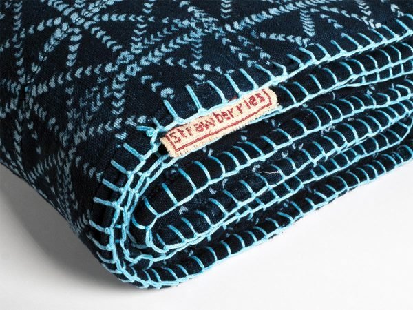Dubbelzijdig indigo deken