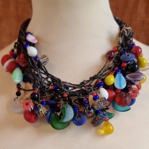 Ketting met vintage afrikaanse stralen (14 strands)
